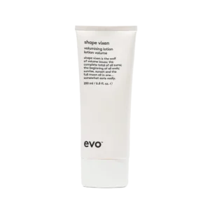 Witte tube van 200 ml Evo Shape Vixen Volumising Lotion met zwarte opdruk.