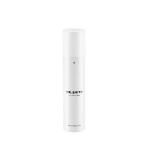 Witte spuitbus van 200g Mr. Smith Dry Texture Spray op een zwarte achtergrond.