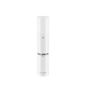 Witte flacon van 150 ml Mr. Smith Primer met minimalistisch ontwerp.